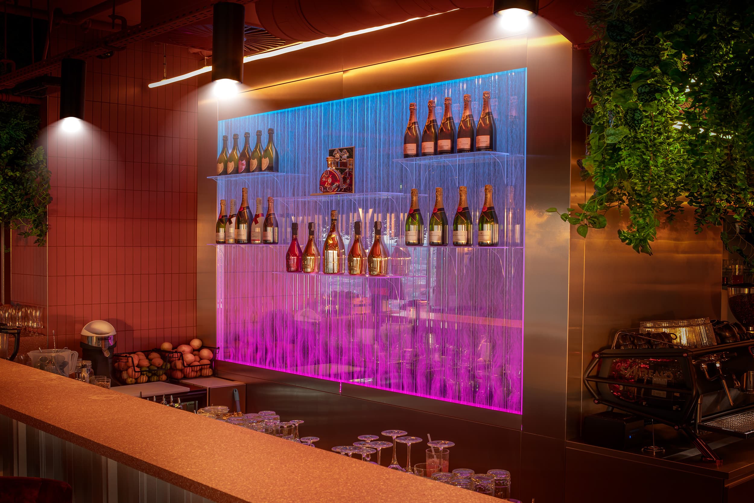 Interior of the Skybar49 bar on the 49th floor of Sky Tower