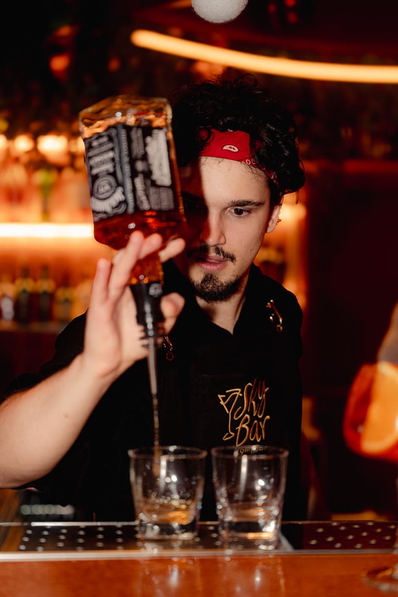 Bartender at work during an event at Skybar49